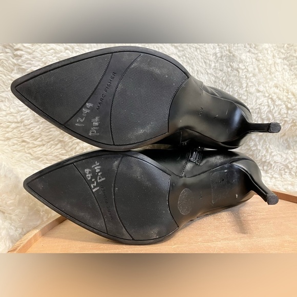 Marc Fisher Black Ankle Boots Dalla Pointed Toe Size 9.5 - Picture 7 of 13